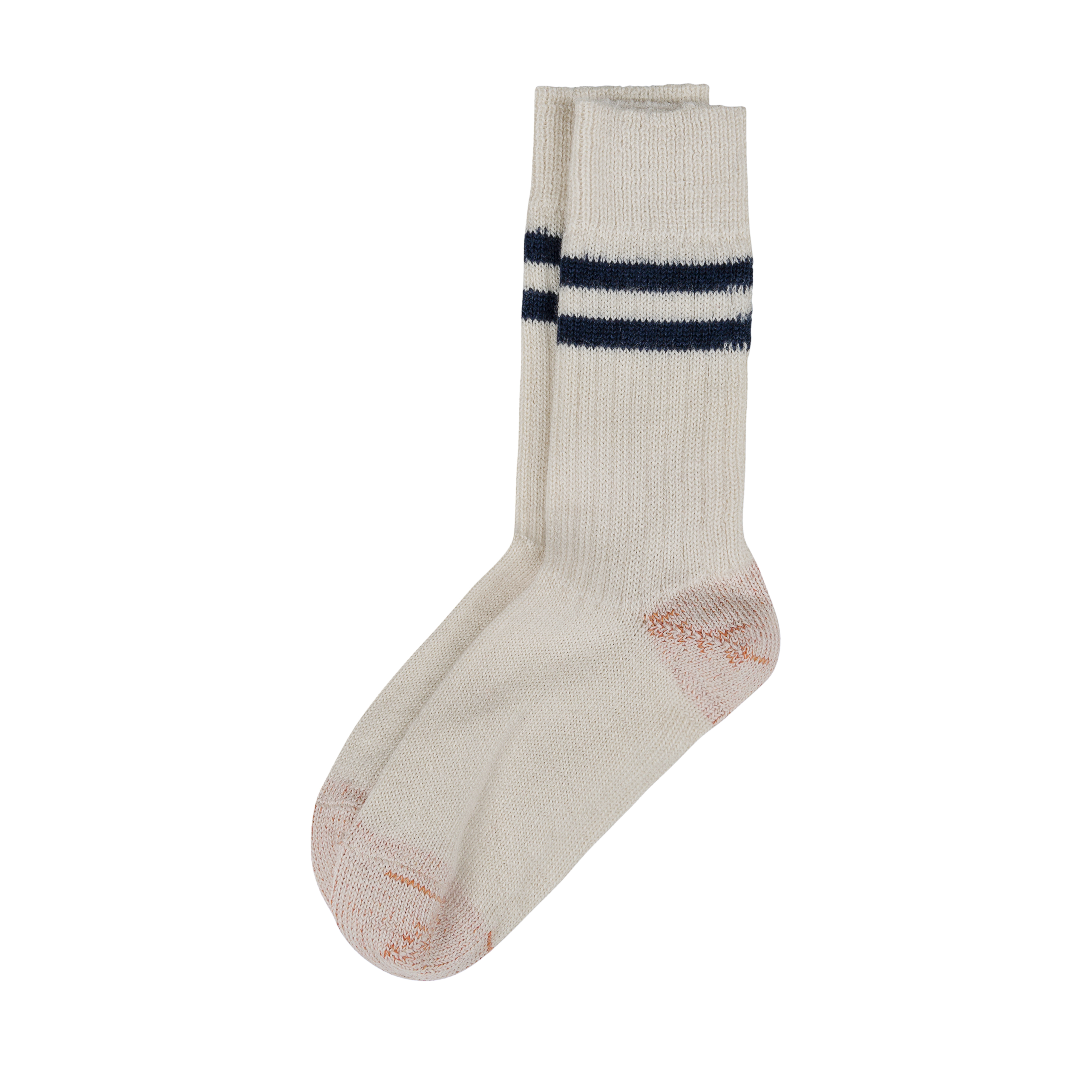 Pure Organic Wool Socks S75 Nature/Navy – B74