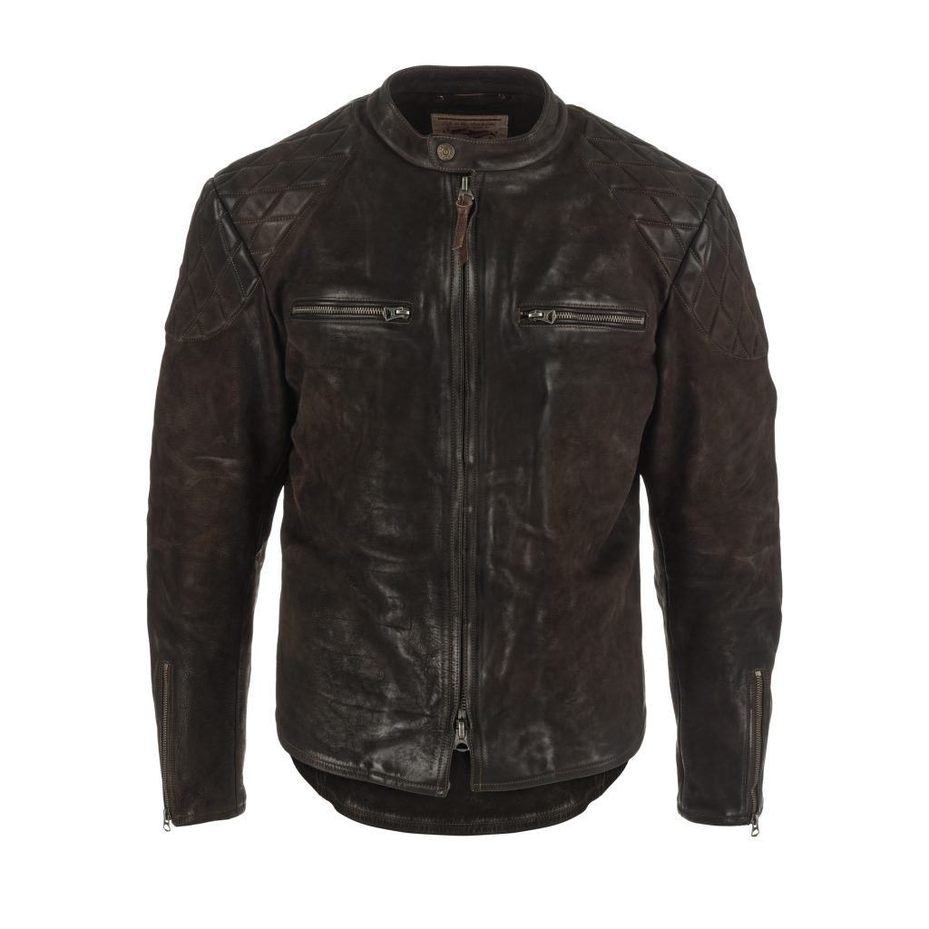 Caferacer Nubuck Leather Jacket dark brown – B74