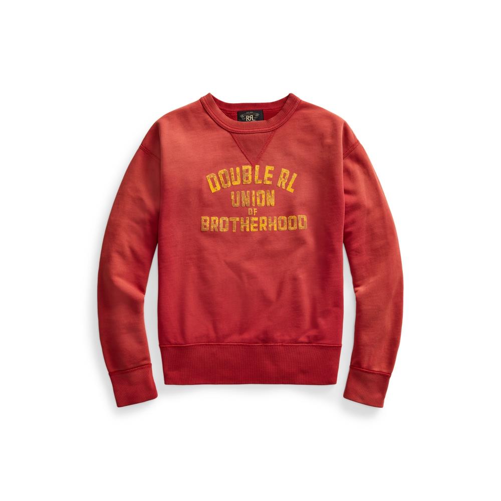 French Terry Sweatshirt with RRL Print | Red – B74